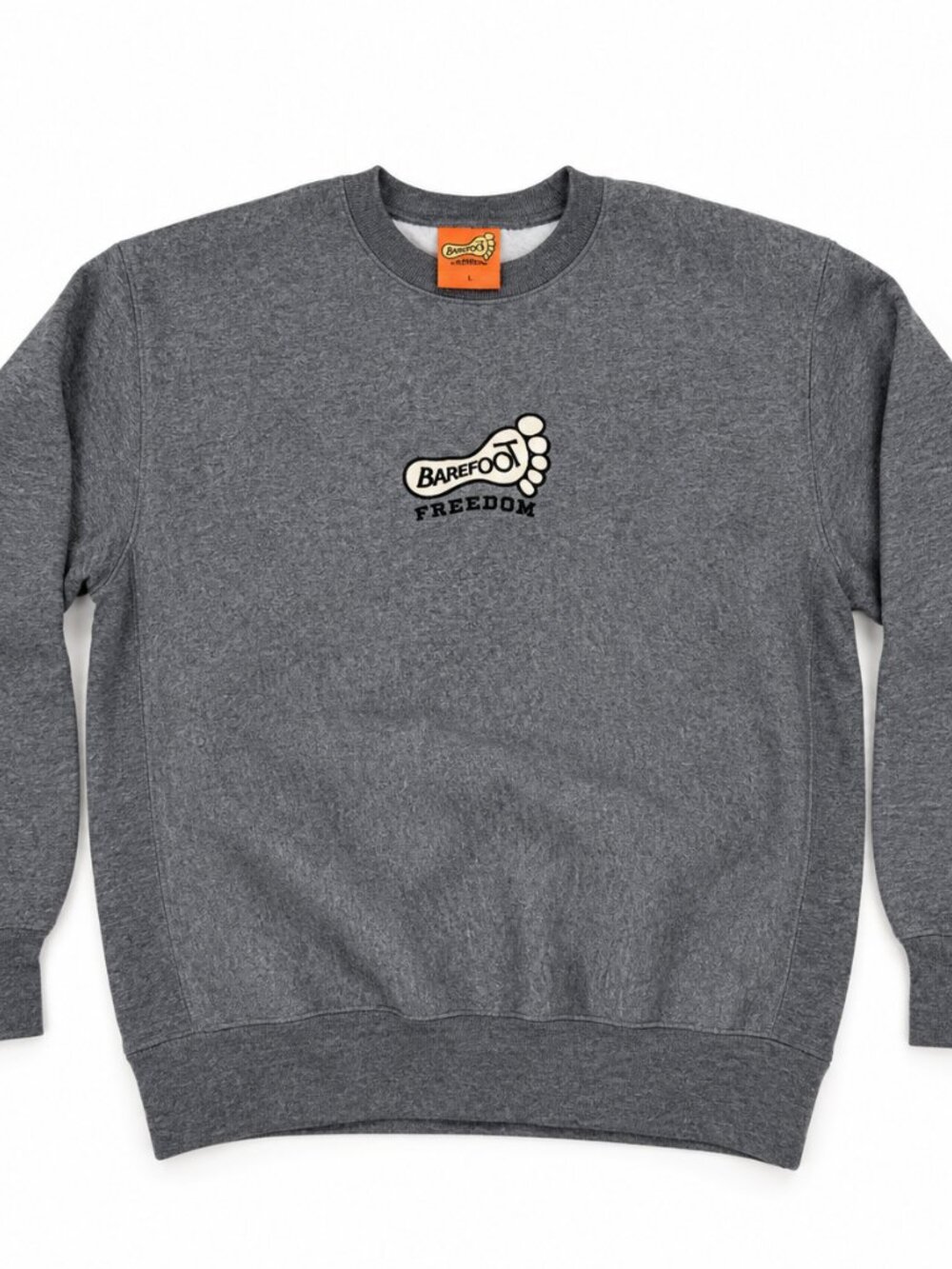 Barefoot Bar Lake Okoboji Crewneck Sweatshirt Gray Fleece USA M